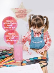 niña pintando en el V Concurso de Postales Navideñas de La Fundación