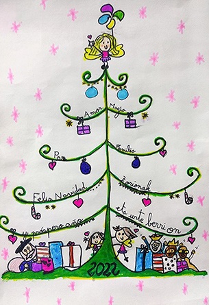 Dibujo Paula Pascual Carcamo - VI COncurso Postales Navideñas La Fundacion